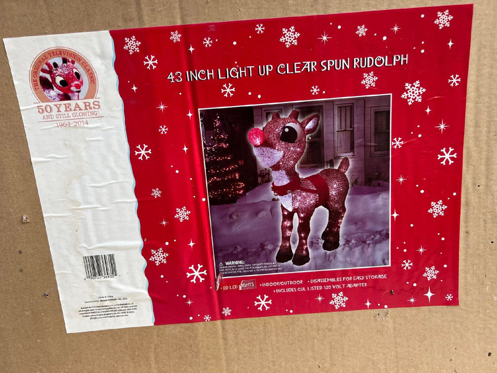 43" Light Up Clear Spun Rudolph - LED lights