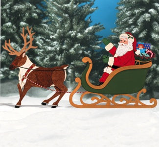 Large Realistic Santa and Reindeer
